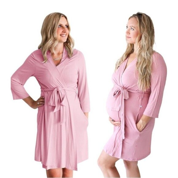 Posh Peanut Other - Posh Peanut Mommy Robe 3/4 Sleeve Women's XXL Solid Dusty Rose MMYRBE